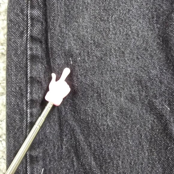 Levis 501‎ Jeans Mens 33x32 (Fits 30x30) Black Straight Button Fly Biker Denim - Picture 6 of 15